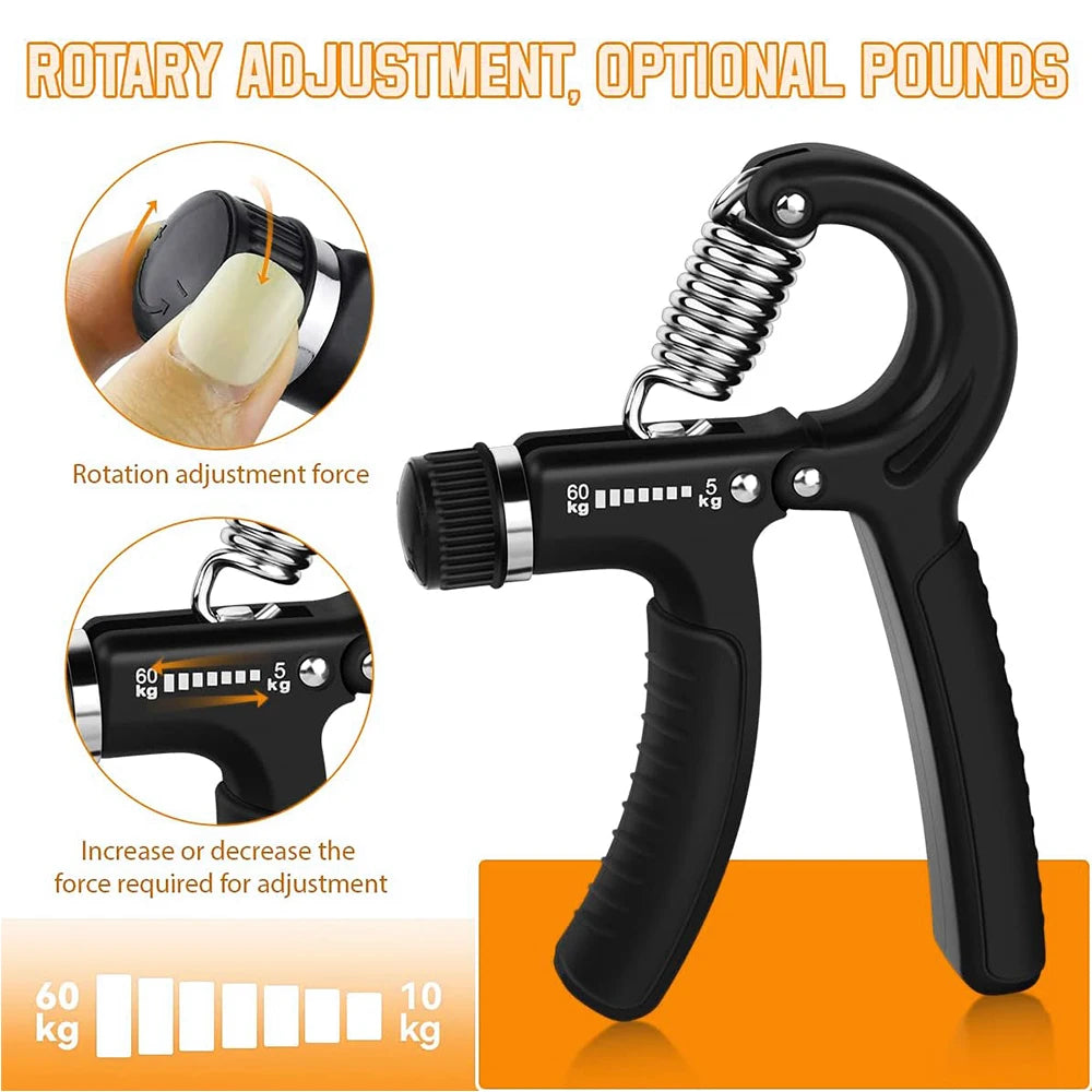 5-60kg/10-130lb Adjustable Grip Strength Trainer Set